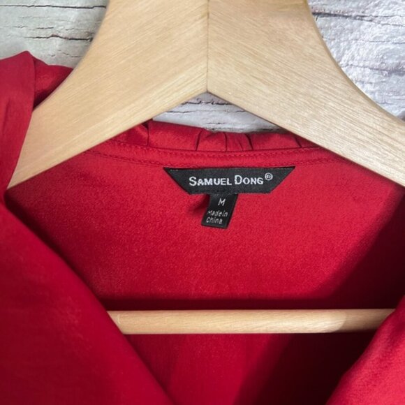 Samuel Dong Wrap Style Jacket top ruffle with Belt size medium - Picture 4 of 6